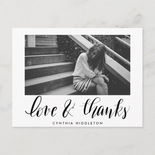 Foto van de moderne Afstuderen Love and Bedankt Ty Briefkaart (Voorkant)