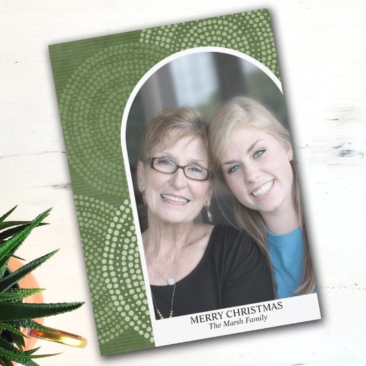 Foto van de moderne boogmakerij Abstracte cirkels Feestdagenkaart