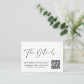 Foto van de moderne bruiloft QR Code Website Informatiekaartje (Staand voorkant)