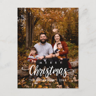 Foto van de moderne kerstfamilie briefkaart