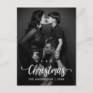 Foto van de moderne kerstfamilie briefkaart