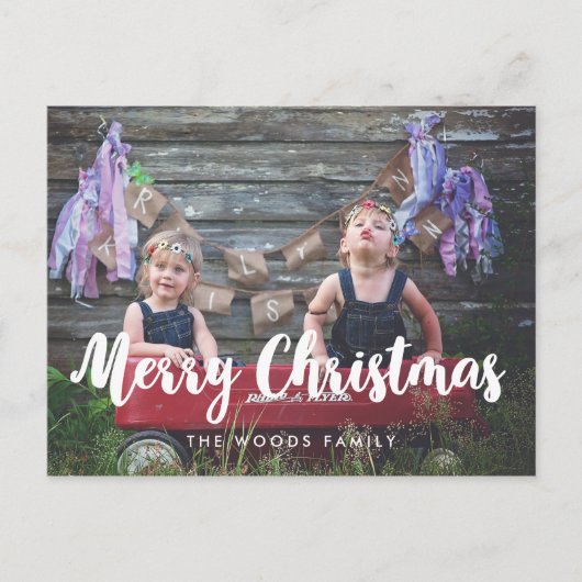 Foto van de moderne kerstfamilie briefkaart (Voorkant)