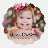 Foto van de moderne 'Merry'-kersttypografie Ornament Kaart (Voorkant)