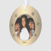 Foto van de moderne Metallic Golden Snowflake Ornament (voorkant)