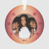 Foto van de moderne Metallic Red Snowflake Ornament (achterkant)