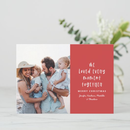 Foto van de moderne, minimale feestdag feestdagenkaart (Staand voorkant)