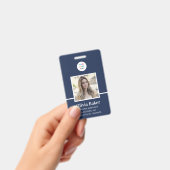 Foto van de moderne Navy Blue Logo Security Employ Badge (Handheld)