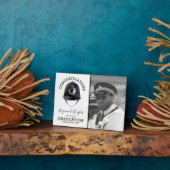 Foto van de moderne politieagent Afstuderen Fotoplaat (Zijkant)