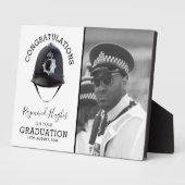 Foto van de moderne politieagent Afstuderen Fotoplaat (Zijkant)