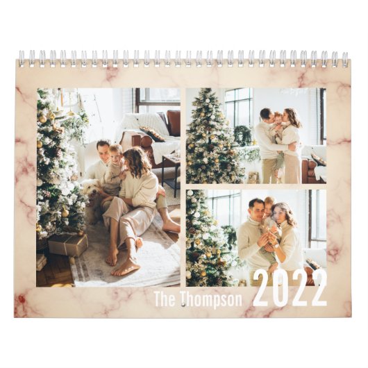 Foto van de moderne Roos Gold Marble Kalender (Hoes)