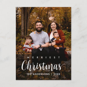 Foto van de moderne Rustic-kerstfamilie Briefkaart