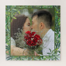 Foto van de moderne Waterverf Greenery Wedding