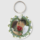 Foto van de moderne Waterverf Greenery Wedding Sleutelhanger (Voorkant)