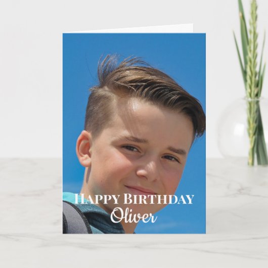 Foto van de neefje van de Birthday Kaart (Voorkant)