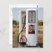 Foto van de oude gaspomp briefkaart (Voorkant / Achterkant)