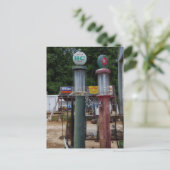 Foto van de oude gaspompen briefkaart (Staand voorkant)