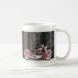 Foto van de oude kleurenmotor koffiemok