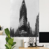 Foto van de oude NYC Flat Iron Building Poster (Thuiskantoor)