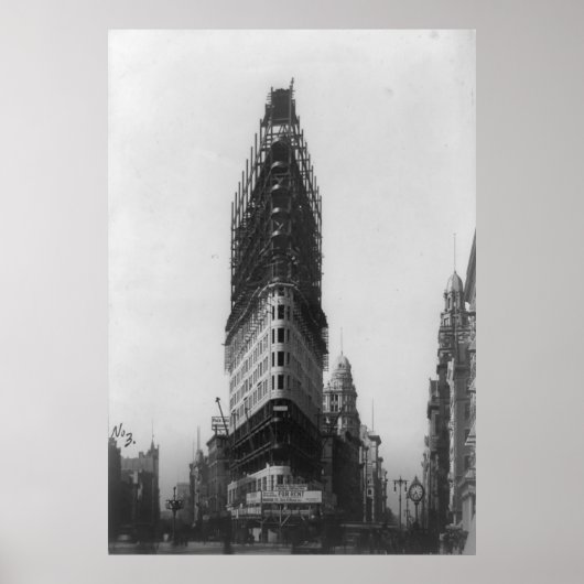 Foto van de oude NYC Flat Iron Building Poster (Voorkant)