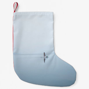 FOTO VAN DE PERSOON OP HET KALMERLICHAAM WATER KLEINE KERSTSOK