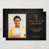 Foto van de rechtenschool afstuderen Aankondiging (Voorkant / Achterkant)