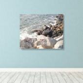 Foto van de Rocky Atlantic Ocean Shore Canvas Afdruk (Insitu (Houten vloer))