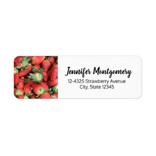 Foto van de Rode Juicy-aardbeien Etiket