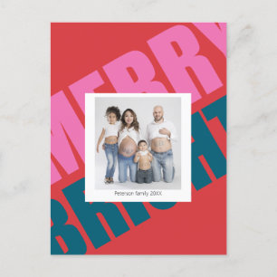Foto van de roodbruine kerst briefkaart