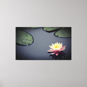 Foto van de roze waterLily Canvas Afdruk