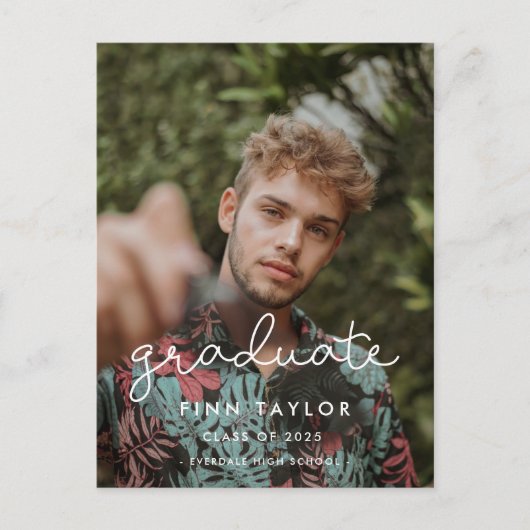 Foto van de scriptgraduatie-partij briefkaart (Voorkant)