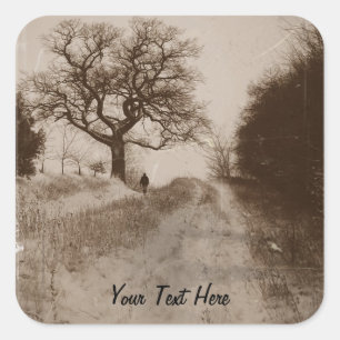 foto van de sneeuwscène in de atmosfeer vierkante sticker