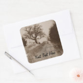 foto van de sneeuwscène in de atmosfeer vierkante sticker (Envelop)