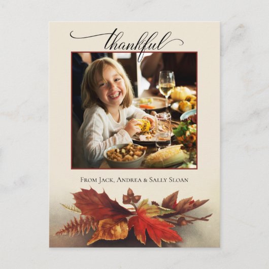 Foto van de Thanksgiving van de Foliage van de Her Briefkaart (Voorkant)