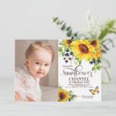 Foto van de uitnodiging van de kleine zonbloem (Staand voorkant)