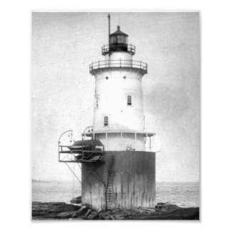 Foto van de vuurtoren van de walvissteen afdruk