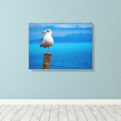 Foto van de zittende vogel canvas afdruk (Insitu (Houten vloer))