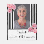 Foto van de zwarte witte strepen van Birthday Fleece Deken (Voorkant)