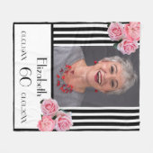 Foto van de zwarte witte strepen van Birthday Fleece Deken (Voorkant (Horizontaal))