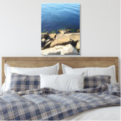 Foto van Deep Blue Atlantic Ocean Rocky Cliff Canvas Afdruk (Insitu (Slaapkamer))