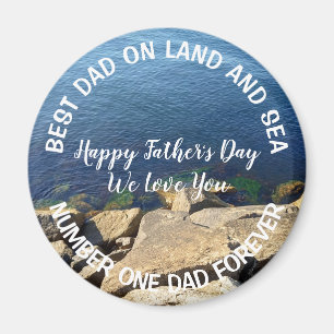 Foto van Deep Blue Ocean Best Dad Vaderdag Magneet