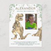 Foto van Dinosaur verjaardagsfeest Uitnodiging Briefkaart (Voorkant)