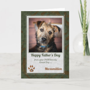 Foto van Dog Fathers Day Green Kaart