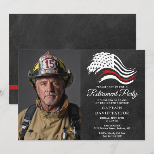 Foto van dunne rode lijn voor afscheid brandweer kaart