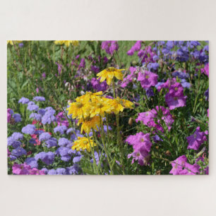 Foto van een bos prachtige gekleurde bloemen legpuzzel