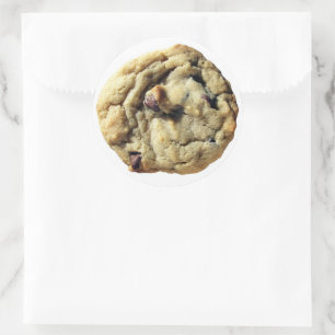 Foto van een chocoladekoekje ronde sticker