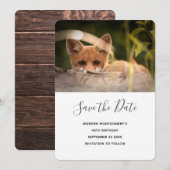 Foto van een Cute Little Fox Save the Date (Voorkant / Achterkant)