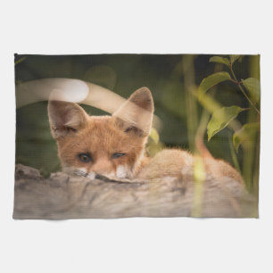 Foto van een Cute Little Fox Theedoek