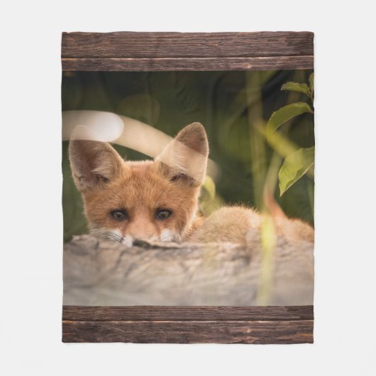 Foto van een Cute Little Oranje Fox Fleece Deken (Voorkant)