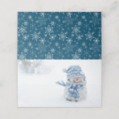 Foto van een Cute Snowman in de winter - Kerstmis (Buitenkant ongevouwen)