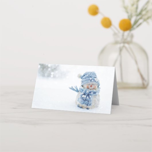 Foto van een Cute Snowman in de winter - Kerstmis (Voorkant)